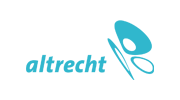 Het logo van Altrecht in blauw