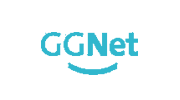 Het logo van GGNet in blauw
