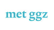 Het logo van MET ggz in blauw