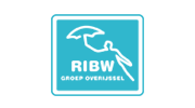 Het logo van RIBW Groep Overijssel in blauw