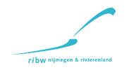 Het logo van RIBW Nijmegen & Rivierenland in blauw