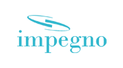 Het logo van impegno in blauw