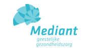 Het logo van Mediant in blauw