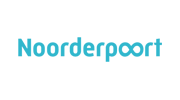 Het logo van Noorderpoort in blauw